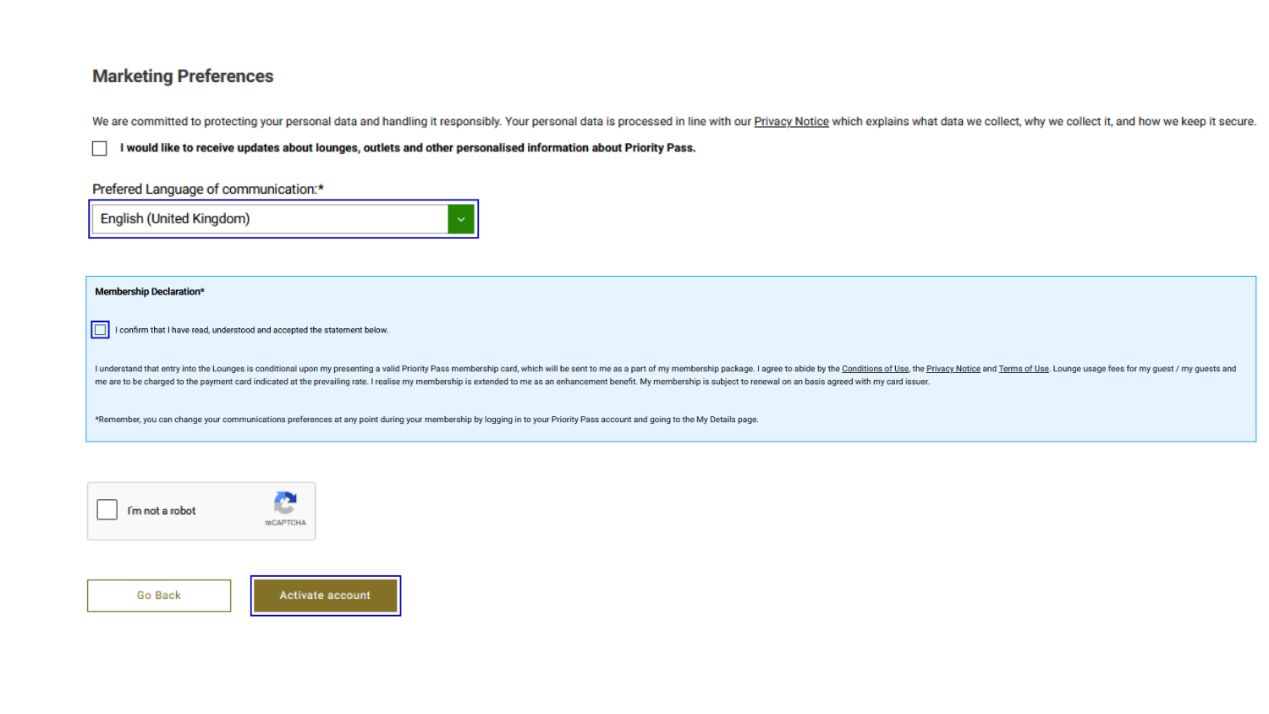 Priority Pass guide step 5.2.